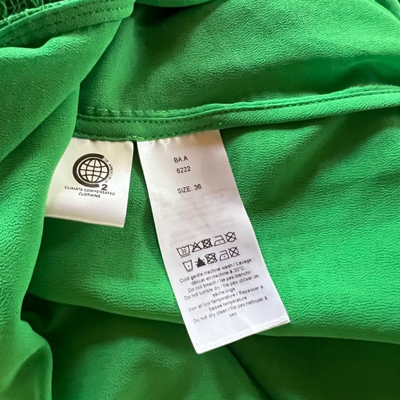 GANNI Green Cutout Twisted Lace Midi Dress Long Sleeve  36 - Picture 7 of 10